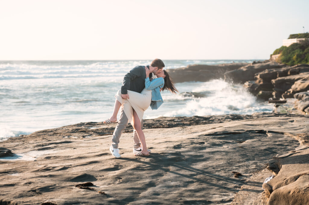 The picturesque Windansea Beach, the perfect backdrop for Jill and Reece's proposal