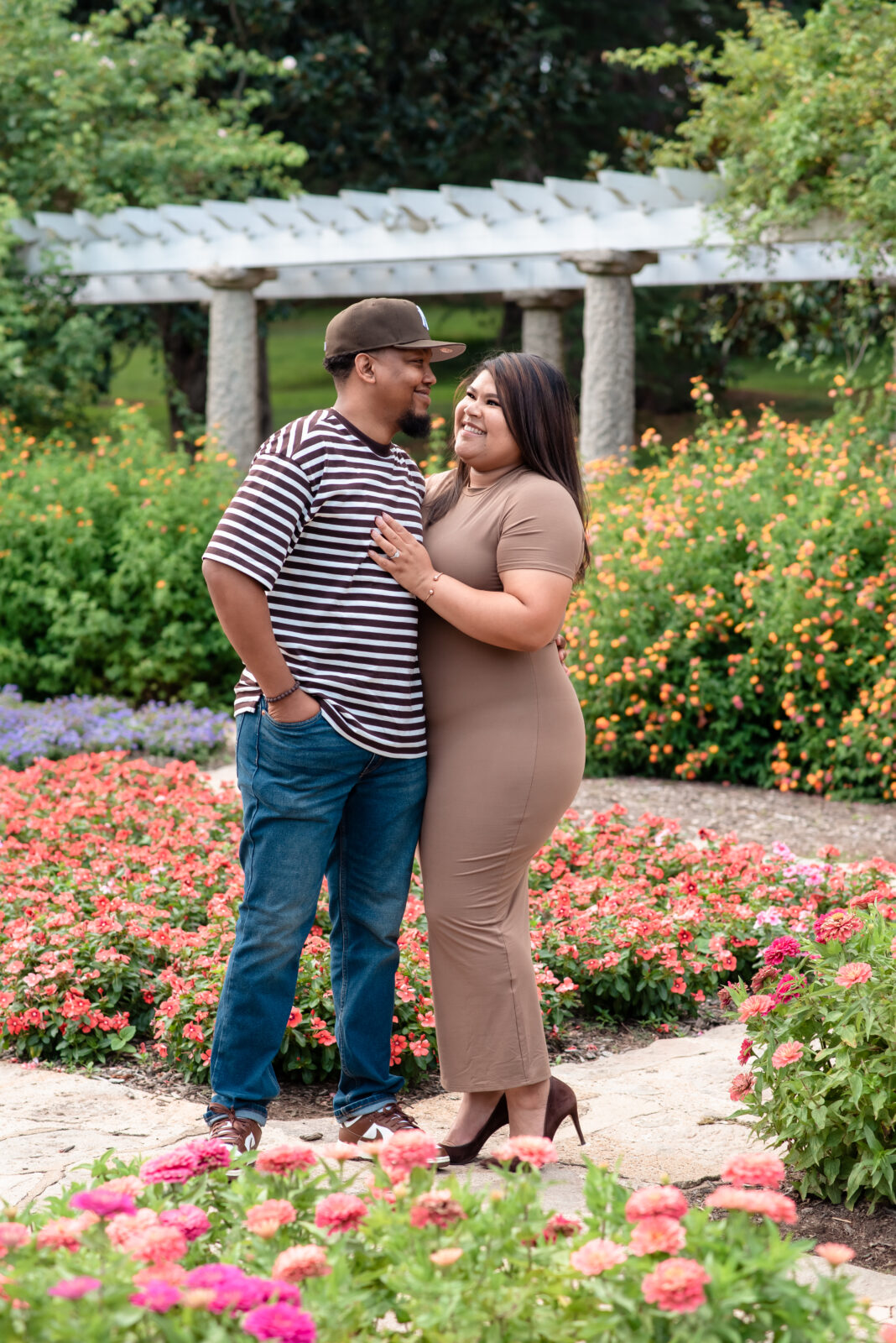 Happy couple capturing their summer love during a mini session.