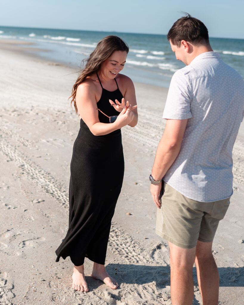 Beau and Elizabeth's beach proposal