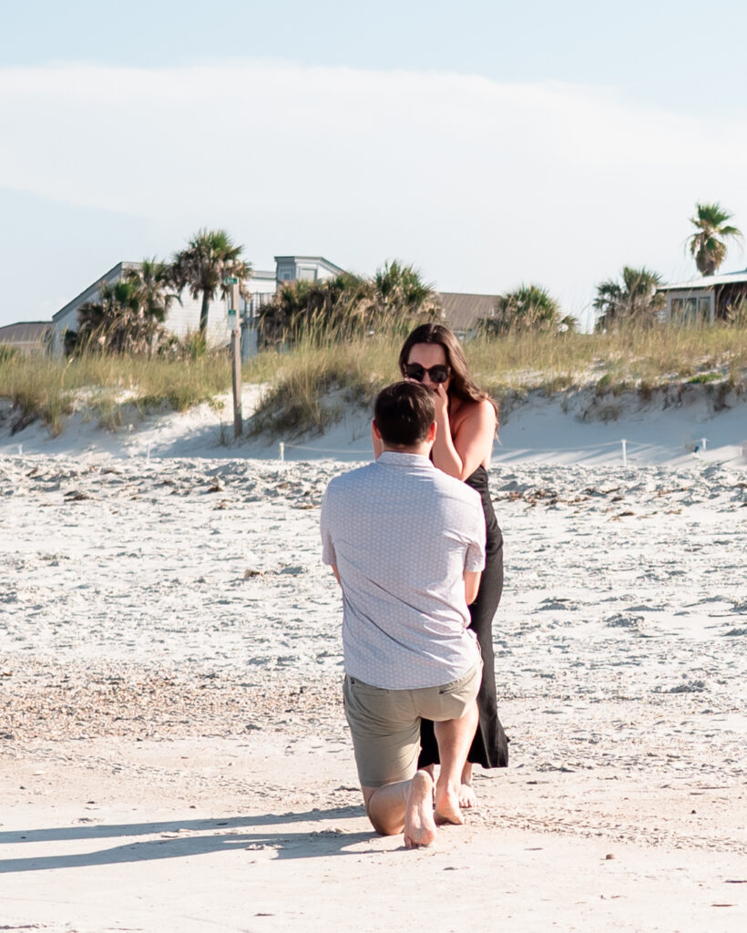 Beau and Elizabeth's beach proposal