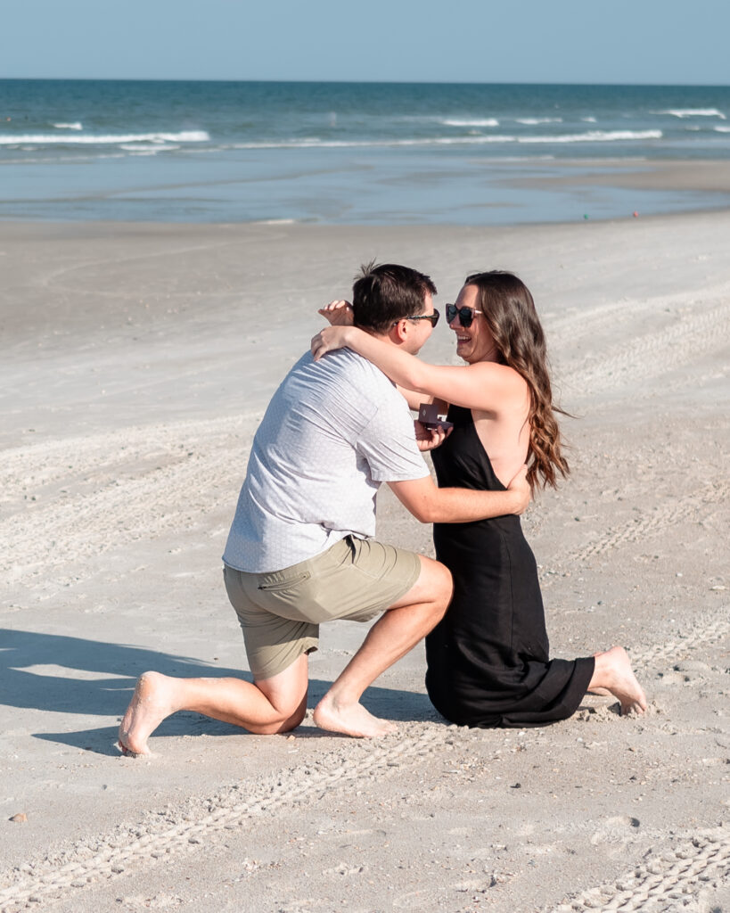 Beau and Elizabeth's beach proposal