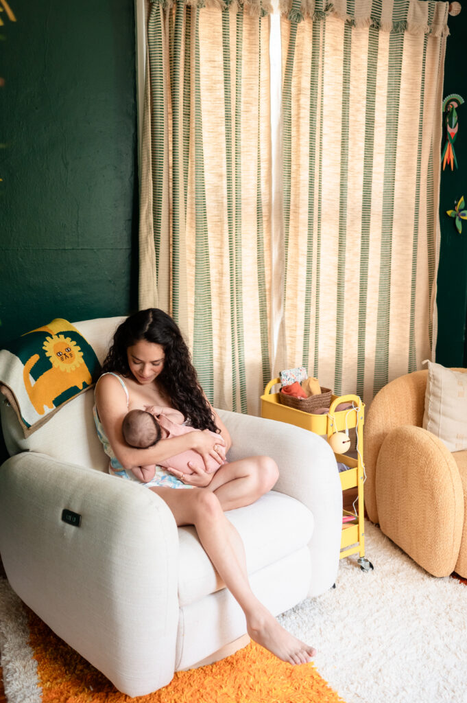natural light in-home newborn session jacksonville living room