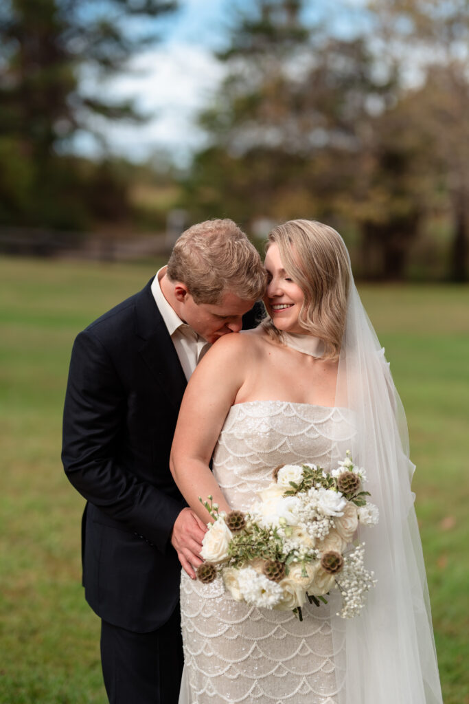charlottesville-backyard-wedding-couple-standing-with-trees