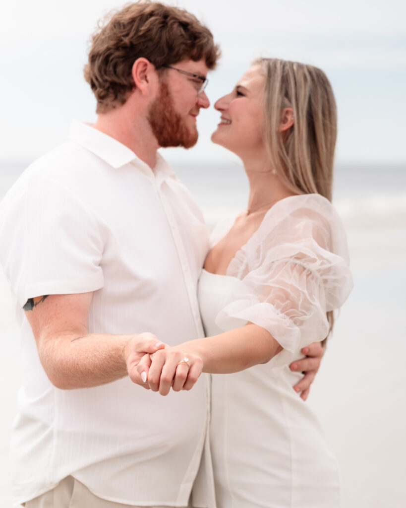 Close-up of Kristen's engagement ring during their session.