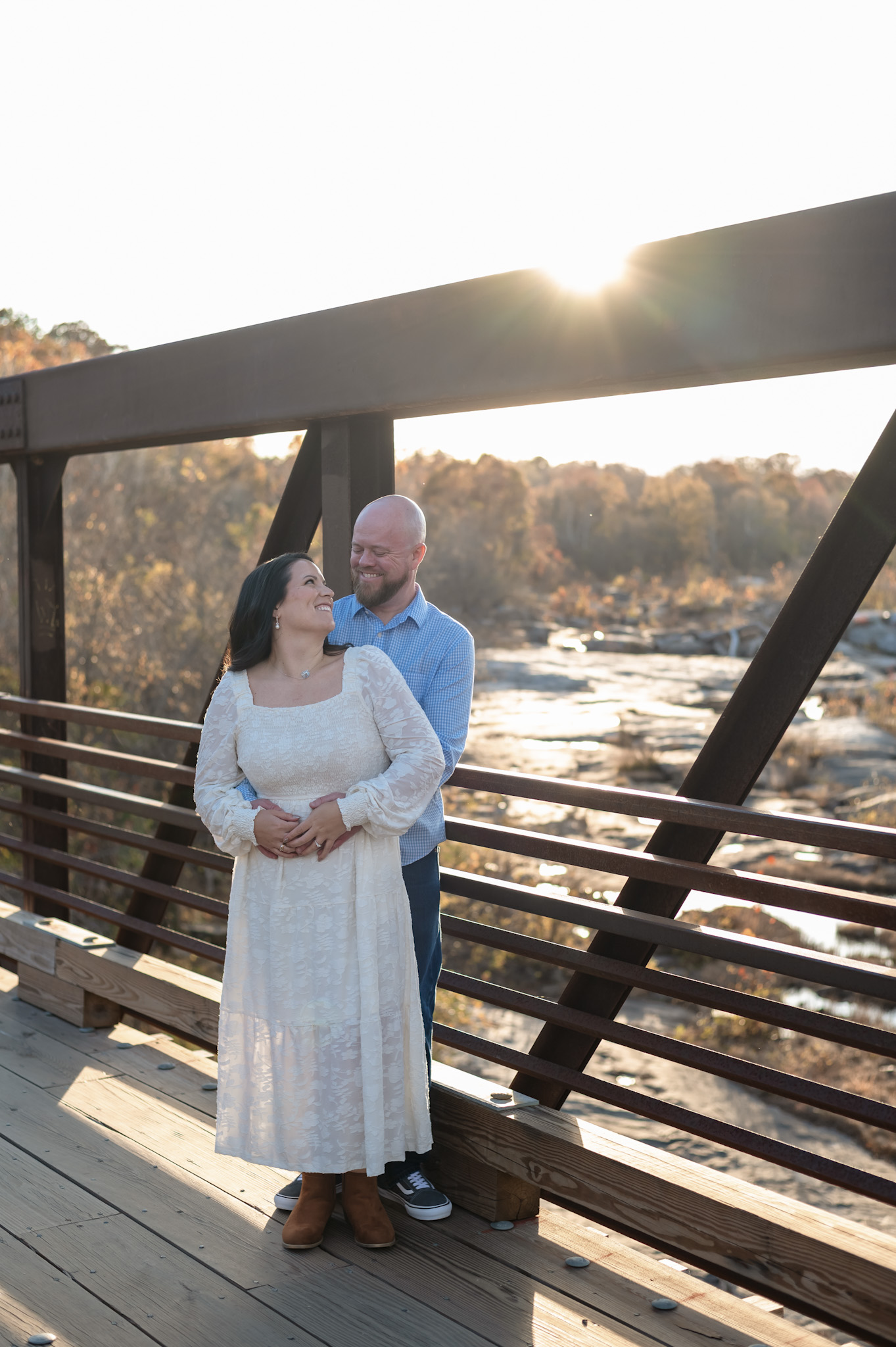 golden hour engagement session belle isle richmond virginia