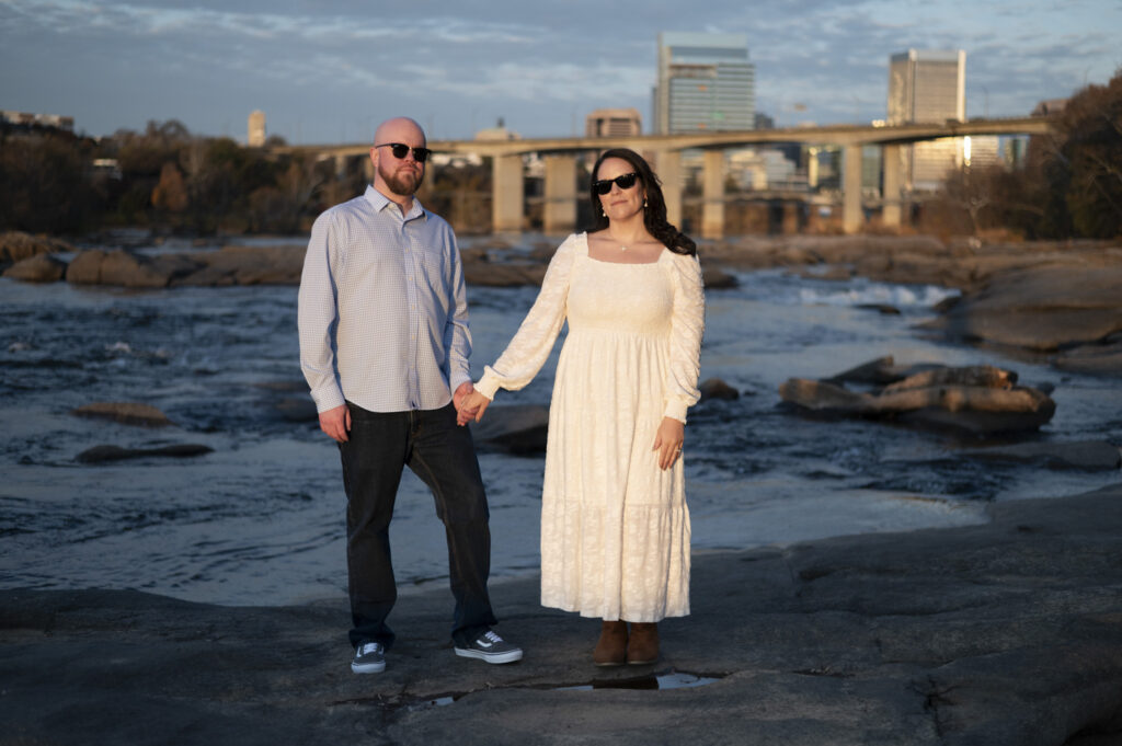 belle isle engagement photos richmond virginia fall leaves couple