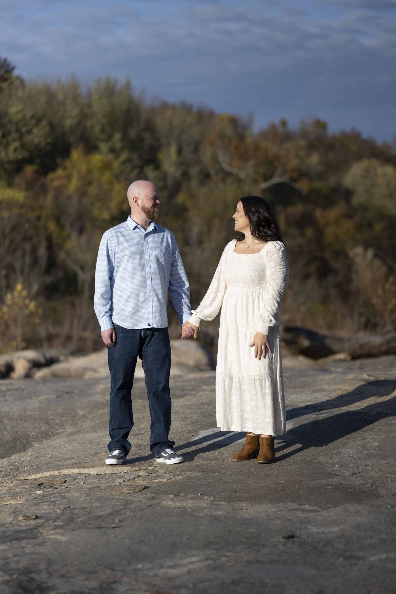 fall engagement session james river richmond va couple