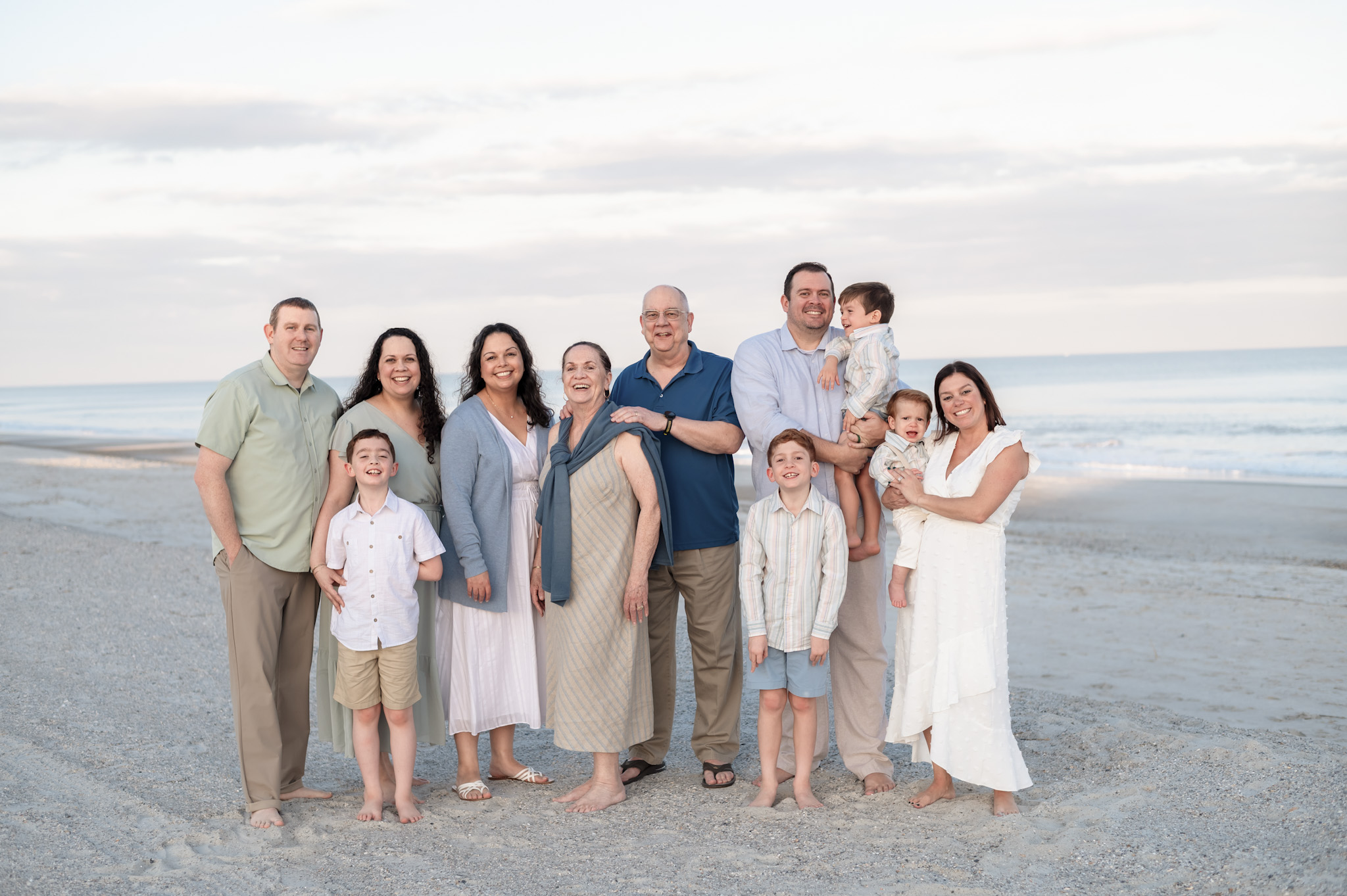 Fernandina Beach family photographer extended family dunes sunset