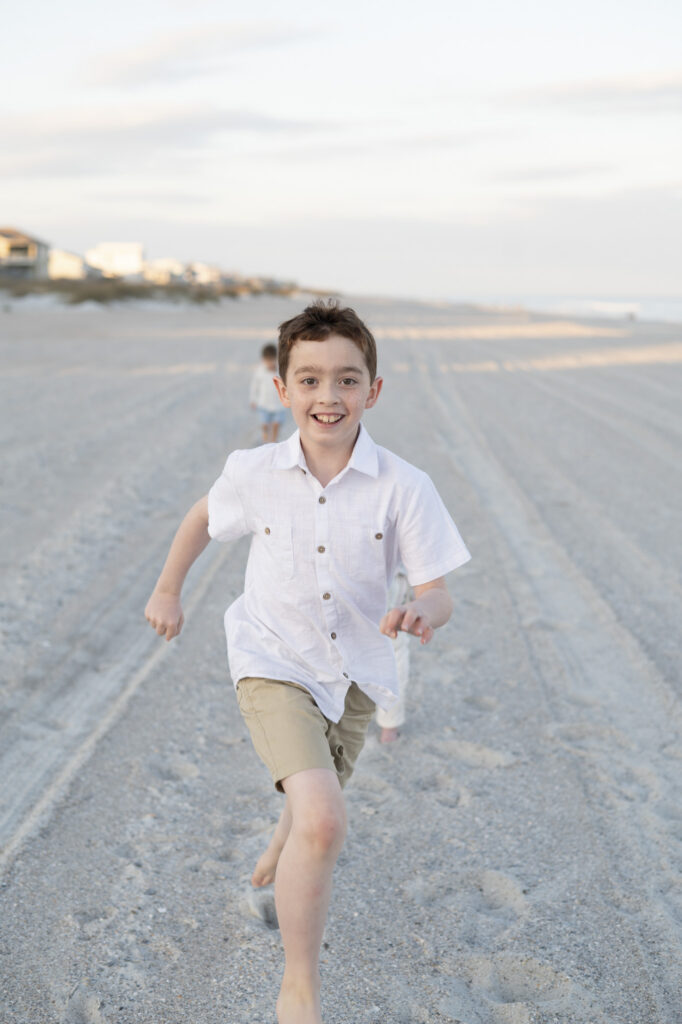 natural family photography Fernandina Beach sunset