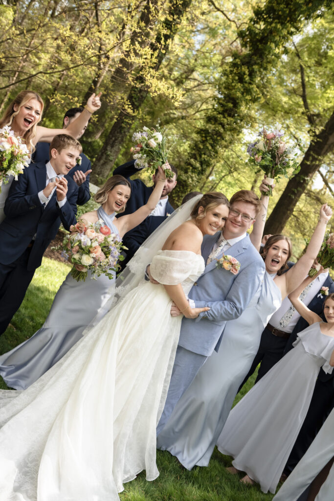 wedding party celebration after ceremony at Virginia Cliffe Inn