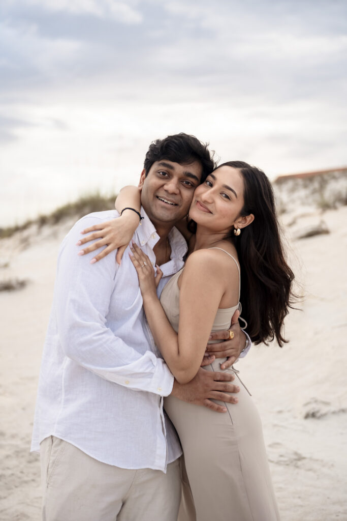 Jahanvi smiling after saying yes to the proposal.